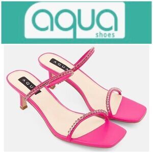 AQUA - 🎉HP🎉 - L Sz 6.5 “Lily” Slip-On Rhinestone Embellished Sandals. NWT!